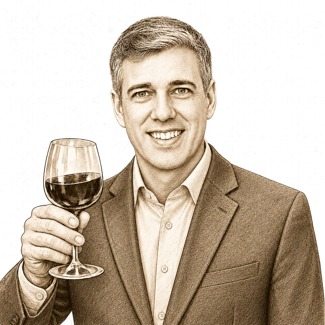 Scott Silva, founder and editor of WineTutorial, holding a glass of red wine